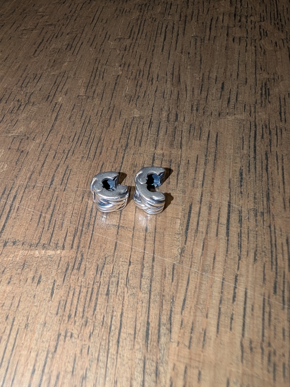 Pandora Silver Twisted Clip Charm Pair